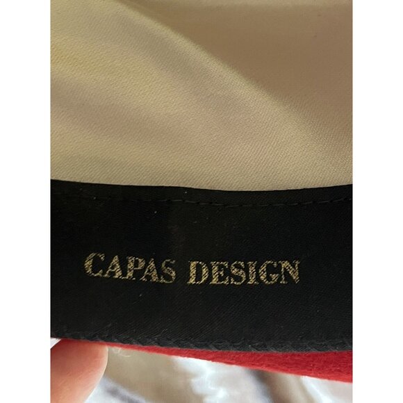 Capas Little Topper Red 100%Wool Felt  Hat Derby Wedding A MUST SEE PHOTOS SIZEM - Picture 13 of 16